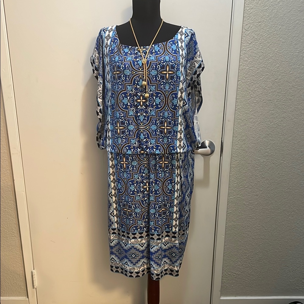 Chico's Blue Floral Dress